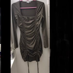 Tan Rouche FASHION NOVA Dress